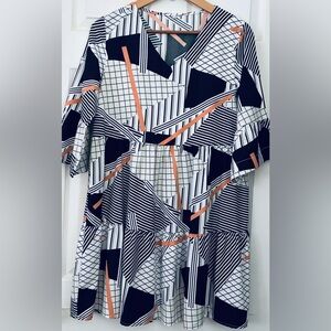 Geometric Black and White Mini Dress